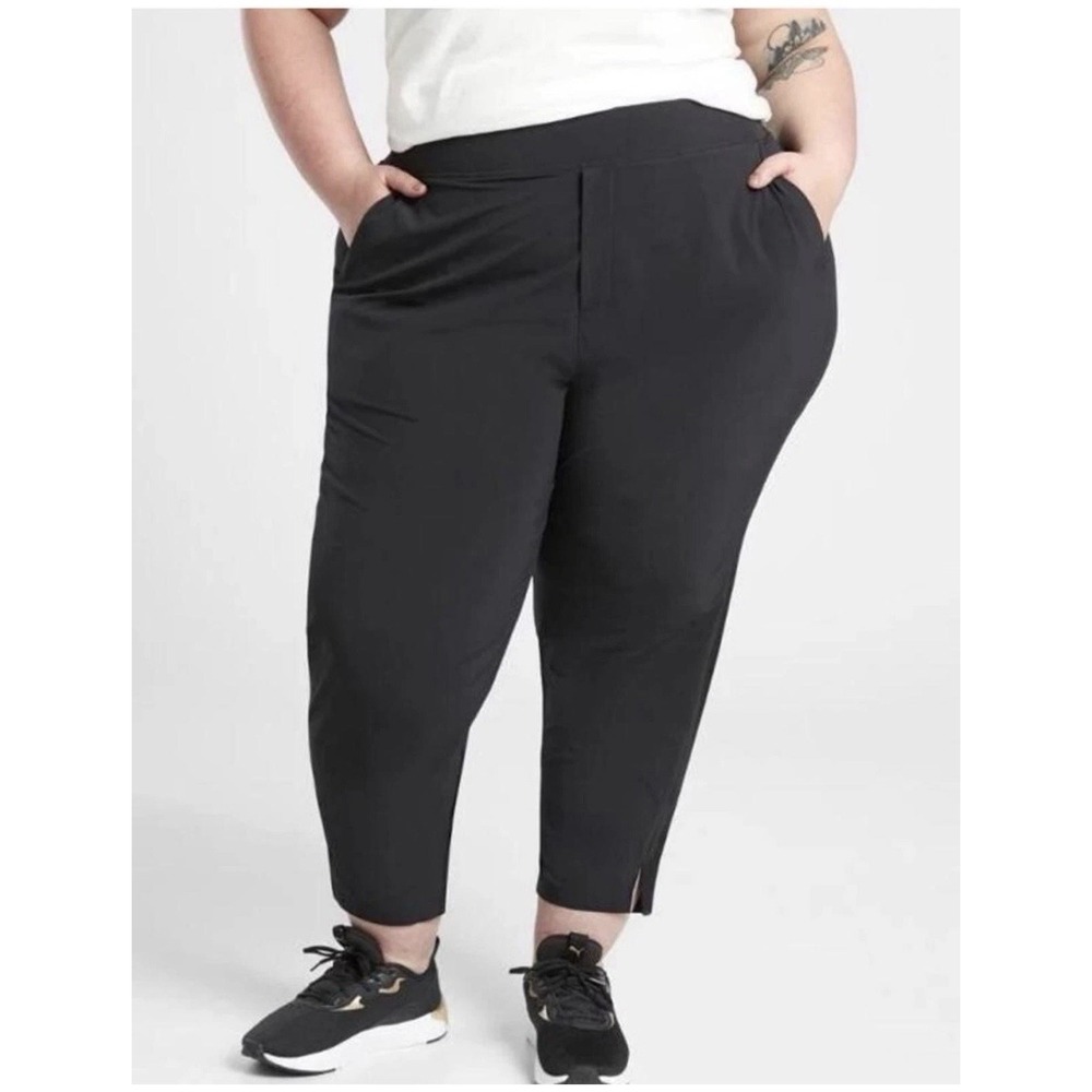 Athleta Brooklyn Ankle Pant Black Women's Size 18 Pull-On Stretch